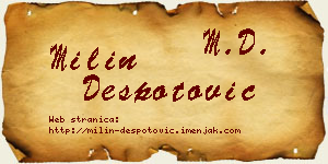 Milin Despotović vizit kartica